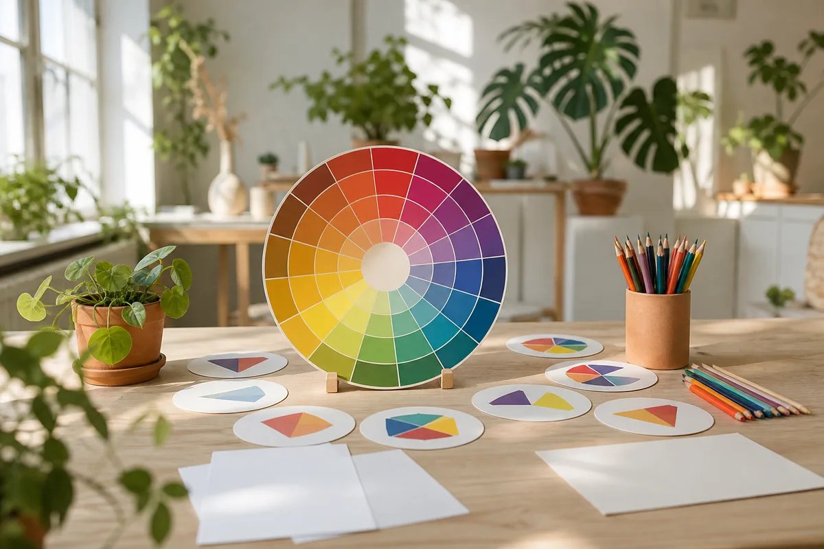 Roue chromatique avec plusieurs schémas d’accords de couleurs